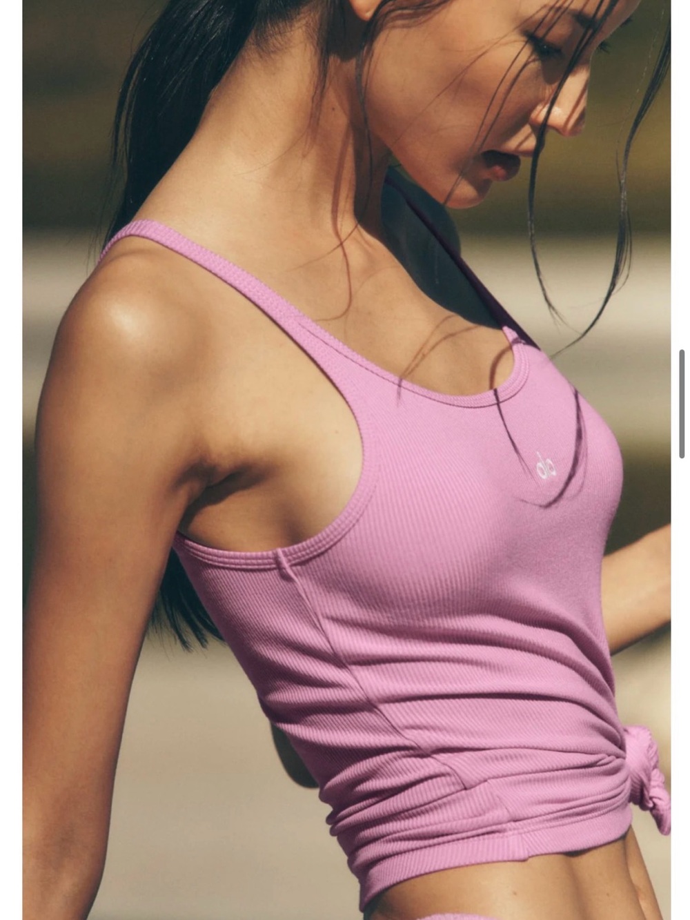 ALO Yoga Ribbed Prosper Tank Top in Candy Heart Pink - Women